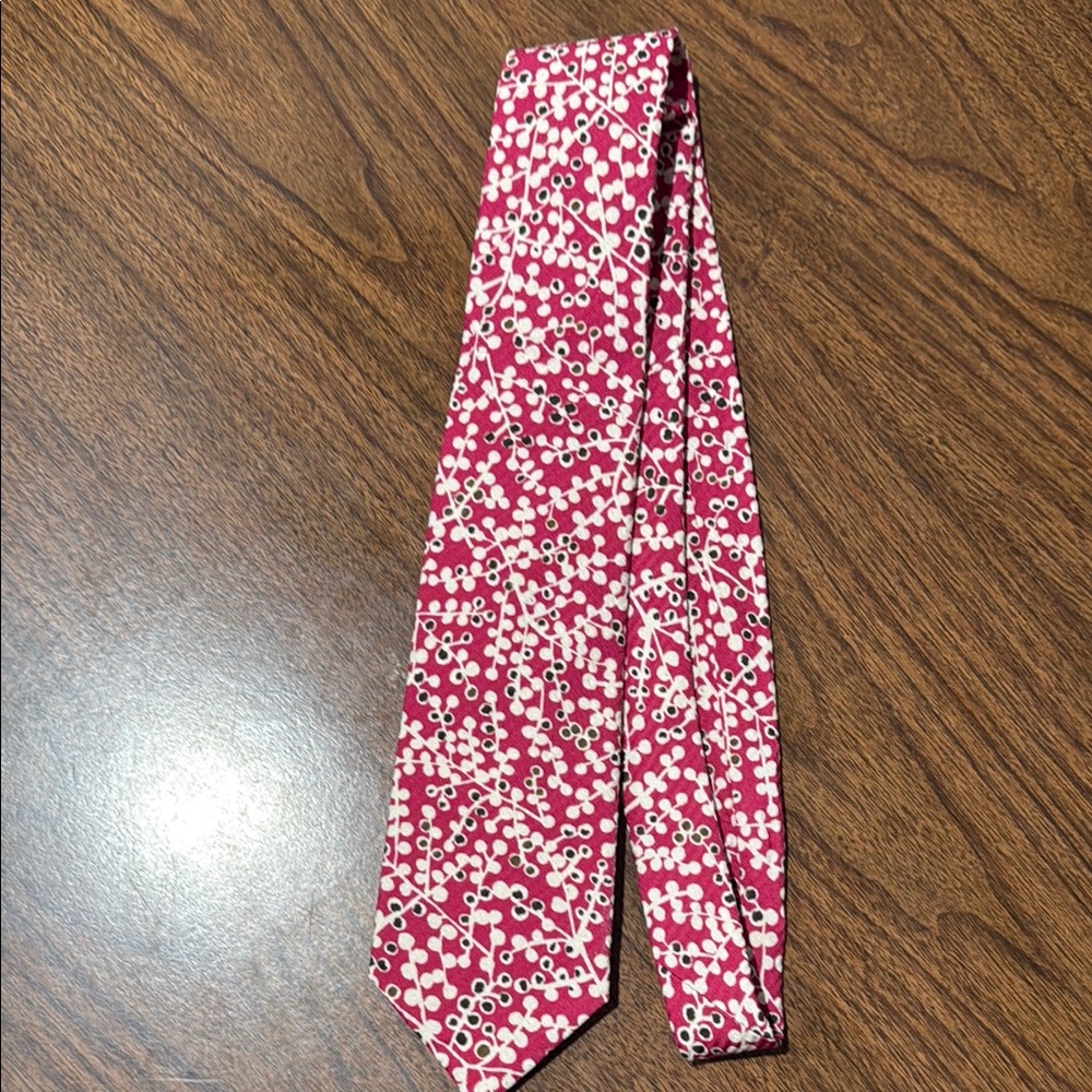 Red, White & Black Abstact Floral (7fold) Tie by Isaia Napoli